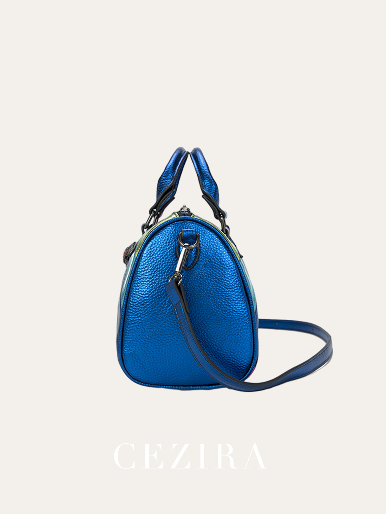 CEZIRA-Bolsa Boston Metálica d - Luxury Bags That Are Vegan avaliação e preço